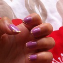 Purple nails with yellow dot tips