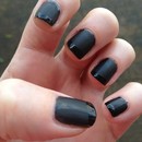 Matte black with glossy french tip 