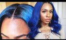 SUPERHERO BLUE 💙 How To Wear A Wig Straight Out of the Box! 10 Minutes + No Plucking! ▸ VICKYLOGAN
