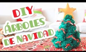 ARBOLES DE NAVIDAD HECHOS POR TI! DIY CASERO CON CARTON, LANA Y GUIRNALDAS por Lau