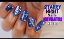 NAVRATRI Nailart Tutorial | Starry Night Nails