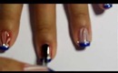 ♥Nail Tutorial | 4th of July Water Marble with Blue/Silver Tip♥