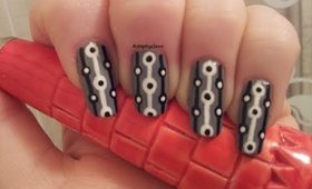 Super Simple Grey Abstract Nail Art Design For Beginners