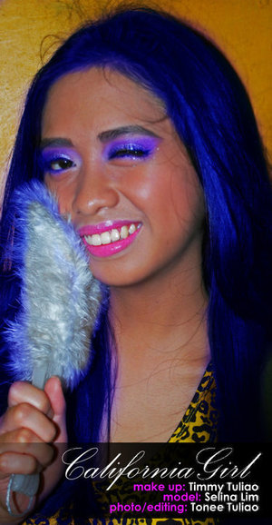 I also did my cousin's make-up. I did a Katy Perry California Girl inspired look <3