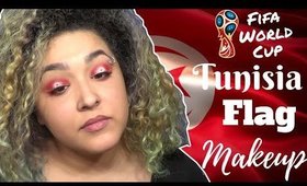 Tunisian Flag Inspired Makeup Tutorial FIFA World Cup (NoBlandMakeup)