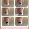 cute moustache nails steps