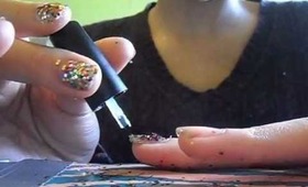 glitter bomb nail art