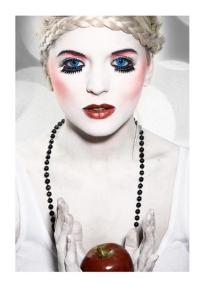 Fantasy make-up look recreating Snow White 
