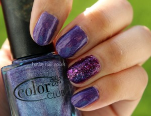 https://ienjoynailpolish.com/archive/


This is one of those manis I did last year & never posted anywhere...
This was a very simple manicure with Color Club Wild At Heart as the main color, & Zoya Thea for a sparkly accent nail.
Wild At Hear is a grape purple holographic; & Zoya describes Thea as
a deep amethyst Magical PixieDust with an orchid flash, packed full of holographic hex glitter. ♥

I loved this combo so much I'd definitely wear it again.