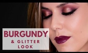 Burgundy & Glitter Look | Makeupzone.net