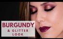 Burgundy & Glitter Look | Makeupzone.net