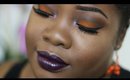 Orange Eye shadow-Purple Lips Full Face Tutorial