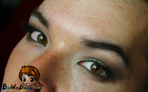 Brown smokey eye with a hint of green to bring out eye color