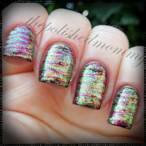 March Nail Art Challenge: Luck. http://www.thepolishedmommy.com/2013/03/lucky-stripes.html