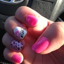 Pink Betsy Johnson nails with lips and cheetah 