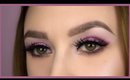 Easy Purple Eyeshadow Makeup With Glitter