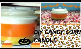 DIY CANDY CORN CANDLES WITHOUT CANDLE WAX