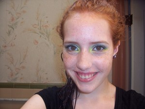 Makeup inspired by jazziebabycakes' Underwater Glow tutorial! *excuse the hair, I was dying some of it.*