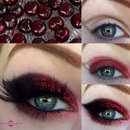 Black Cherry Inspired Red Glittery Makeup Tutorial