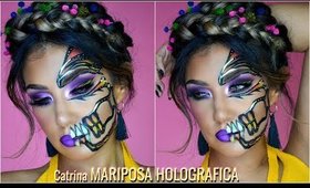 💀Catrina MARIPOSA HOLOGRAFICA /  🎃Sugar Skull Holographic Butterfly | auroramakeup