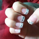 Simple white tip with glitter