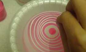 Pink and White Water Marbling