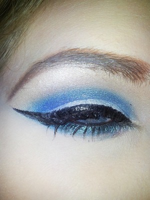 Using Urban Decays Vice Palette. I love blue ams teal eyeshadow!!!