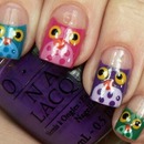 cute owl nails 