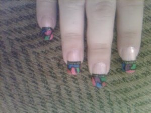 I got the idea from Cutenails on youtube :)
http://www.youtube.com/watch?v=WSRVlcDpV48