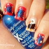 4th of July Red, Blue & White + Eagle Nail Art