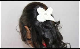 CUTE HAIRSTYLES: HAIR TUTORIAL WITH TWIST-CROSSED CURLY HALF-UP UPDOS MEDIUM LONG HAIR