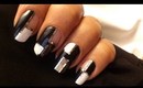 Mod Squares Nails Art - Nail Polish Designs DIY black and white Tutorial for beginners to do at home