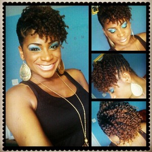 My natural hair twisted in a style and complimented with blue Eyeshadow by CoastalScents