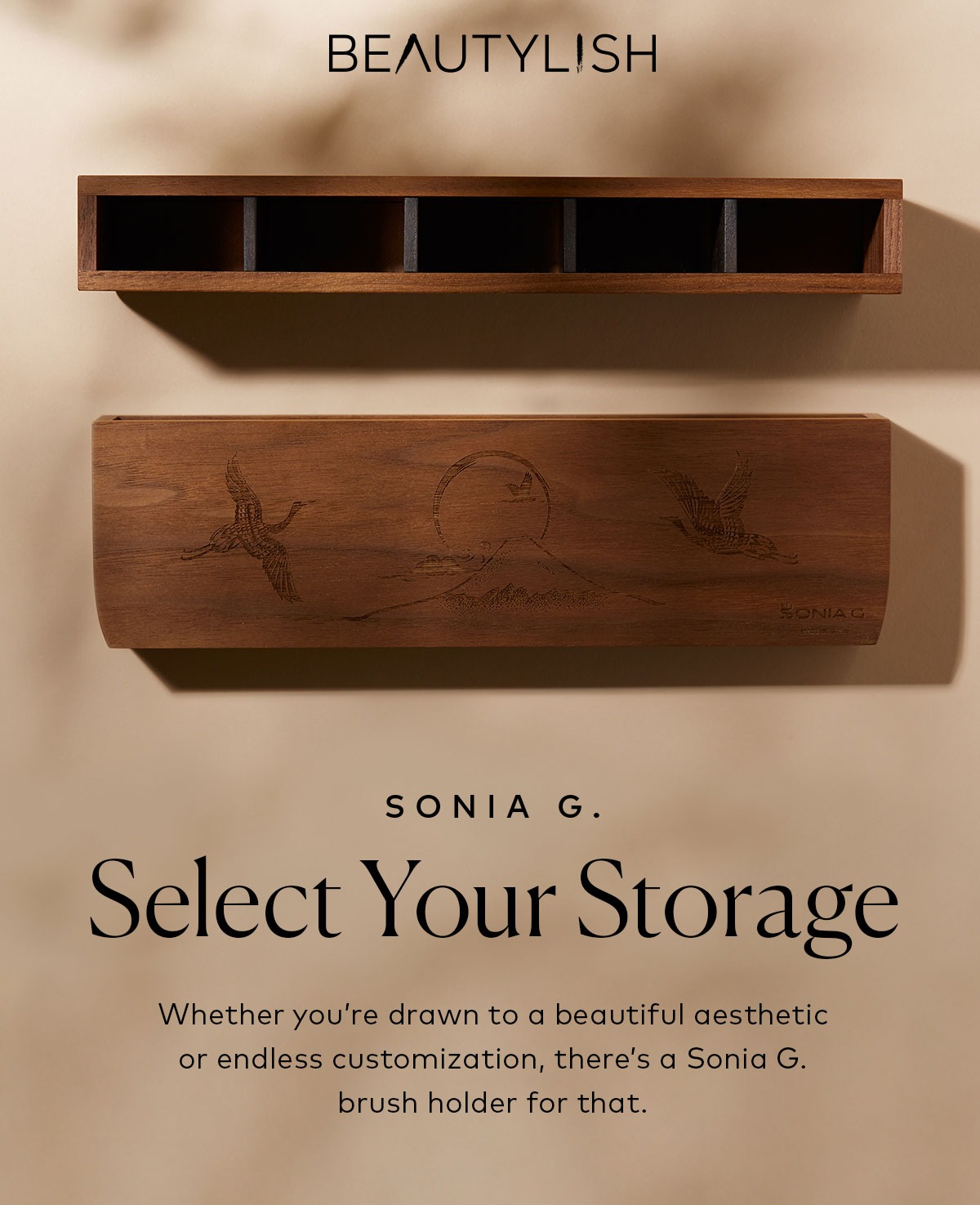 Whether you’re drawn to a beautiful aesthetic or endless customization, there’s a Sonia G. brush holder for that.