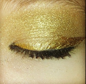 My makeup for cheerleading that stayed on for both games. 