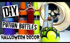 DIY Halloween Decor | POTION BOTTLES!!