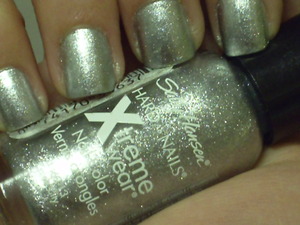 Sally Hansen Hard As Nails Xtreme Wear in the colour Celeb City, base for Candy Cane Nails.