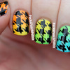 Gradient Houndstooth Nail Art