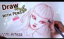 CHALLENGE || Making a Drawing ONLY with PENS!!!!