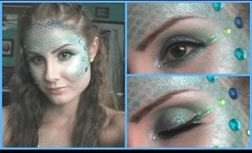 Mermaid Halloween Tutorial 2013 (Hair, Scales, and Makeup)