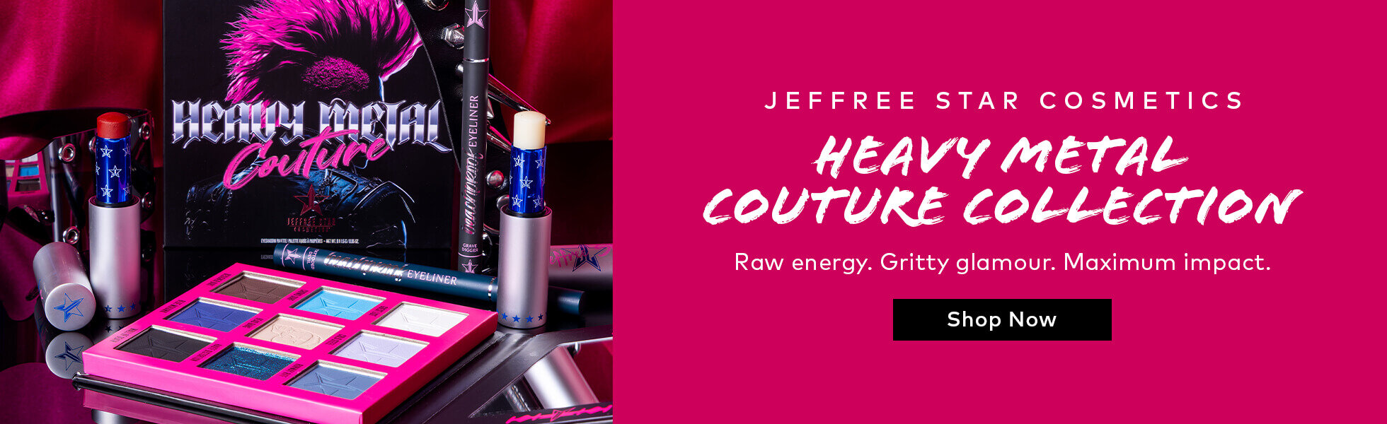 Inspired by the raw energy and gritty glamour of the heavy metal scene, this brand-new collection is curated for maximum impact. Shop the Jeffree Star Cosmetics Heavy Metal Couture Collection on Beautylish.com