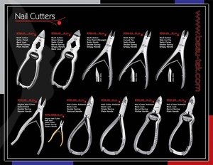Manufacturers and Exporters of All kinds of Nail Nipper, Professional Nail Nipper, Heavy Duty Nail Cutter, Side Cutter, Barrel Spring Nail Cutter, Single Spring Nail Nipper, Double Spring Nail Nipper, Moon Shape Nail Cutter, Half Moon Shape Nail Cutter, Plain Handle Nail Cutter, Textured Handle, Flutted Handle, Arrow Point Nail Cutter, 