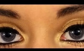 Shimmery Gold/Bronze Eye Makeup Tutorial