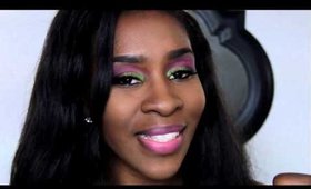 Bright Green & Pink Makeup Look