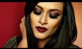 Intense Purple Smokey Eyes/Deep Red Lips