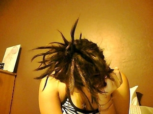 I put my dreadlocks up, and they looked like little daggers.
