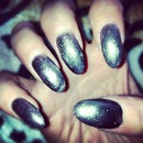stiletto gelish metallic nails 