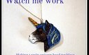 Watch me work making a unicorn head resin necklace - custom order