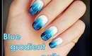 Blue gradient nails tutorial