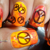 Bright Orange Peace Nails!